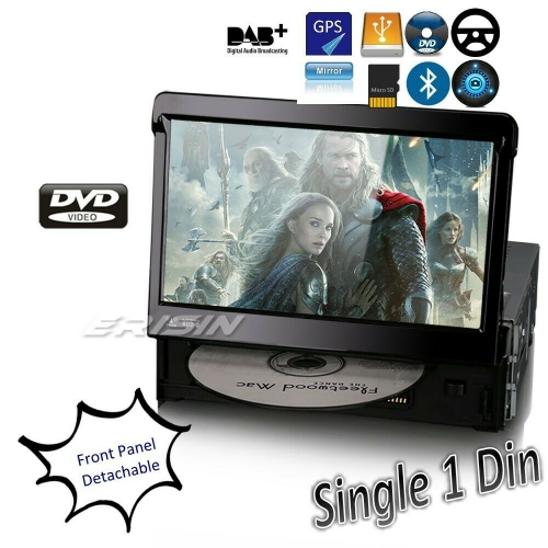 Erisin Car DVD Player 1 Din Single Din ES6590KD 7in Detachable Anti-theft Stereo DAB+ CD USB SD GPS Bluetooth RDS DVD DTV SWC