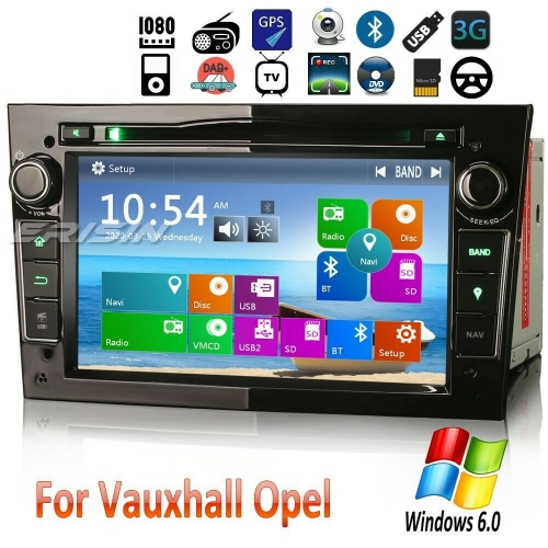 Erisin Autoradio Vauxhall Opel Holden Zafira Vectra Astra Corsa Signum ES7260PB 7in DAB+ Stereo Navigation DVD GPS CD Bluetooth USB TNT USB SD DVR