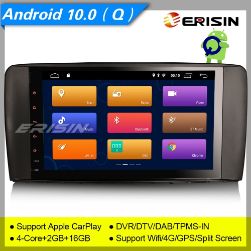 Erisin ES3195R CarPlay GPS Android 10.0 DAB+Mercedes Benz R Class W251 Car Stereo DVR DSP 9" Sat Navi OBD CAM Mirror Link Split Screen TPMS OBD II Wif