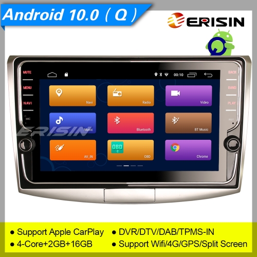 Erisin ES3125P For VW Passat B6/B7/CC 2008-2015 GPS Car Stereo Android 10.0  9" DAB+ 4G CarPlay TPMS DVR 7“ DSP Navi DVR TPMS OBDII Mirror Link Split