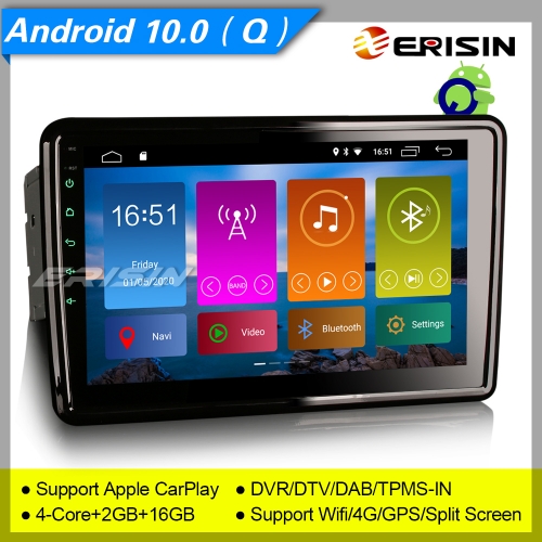 Erisin ES2921U 10.1" Android 10.0 Car Stereo DSP GPS WiFi DAB+/DVR/DTV-IN DVD OBD Sat Nav 4G TPMS