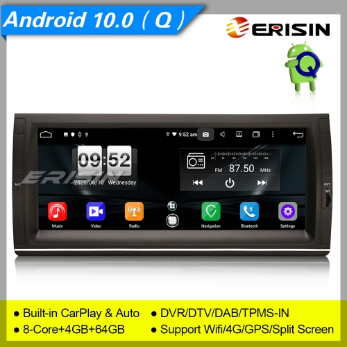 Android 10 BMW Car Stereo Radio E53 E39 X5 M5 5er DAB+CarPlay DSP DVR 10.25" Erisin ES8725B
