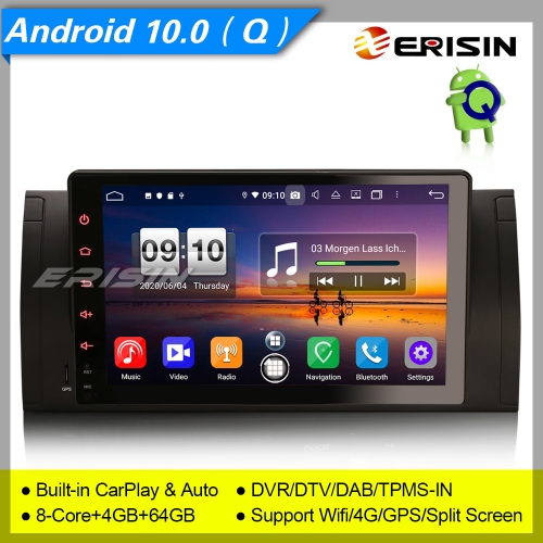 Car Stereo Android 10 BMW E53 E39 X5 M5 5er Radio DAB+CarPlay DSP DVR TPMS 9" Erisin ES8795B