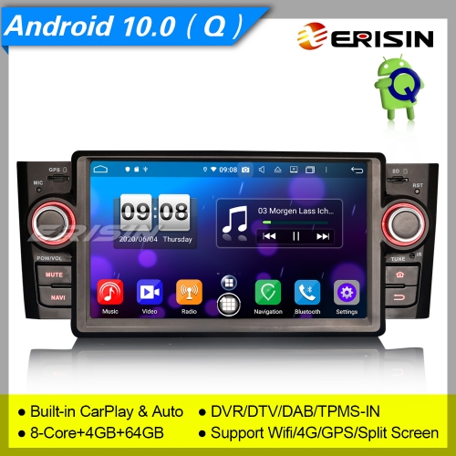 Android 10.0 DAB+ Autoradio Fiat Punto Linea PX5 TNT GPS CarPlay DVR TPMS DSP 7" Erisin ES8723L
