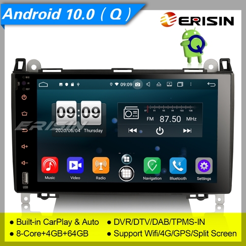 Android 10.0 Mercedes Benz Autoradio W639 Viano W169 W245 CarPlay DAB+TPMS 9" Erisin ES8792B