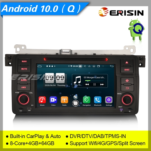 DSP Android 10.0 BMW E46 Car DVD Player 318 320 325 M3 MG Rover DAB+ OBD TPMS 7" Erisin ES8746B