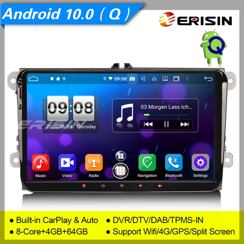 PX5 Android 10 Car Stereo For VW Seat Skoda Bora Golf Yeti EOS DAB+DSP 4G 9" Erisin ES8791V