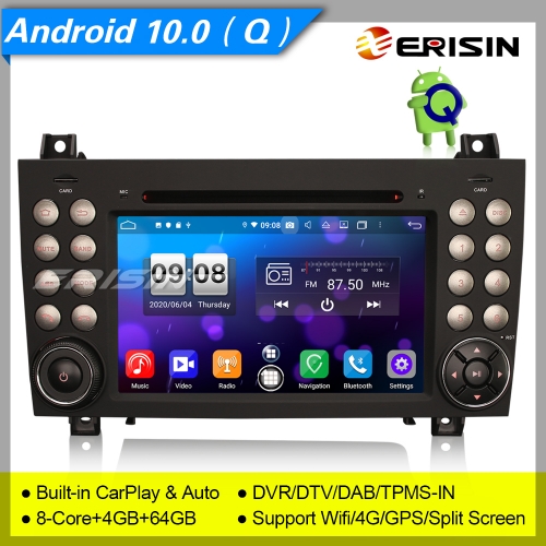 4+64G Android 10 Car Stereo Car DVD Player Mercedes Benz SLK Class R171 W171 DSP DAB+DVR Navi 7" Erisin ES8740S