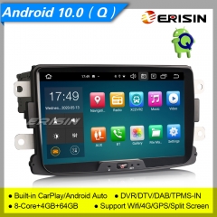 4+64GB 8 Core CarPlay DSP Android 10.0 Renault Dacia Car Stereo Duster Logan DAB+ Radio Sat Navi Car Radio GPS DVR TPMS OBD PX5 8