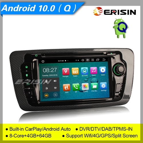 4+64GB 8 Core PX5 CarPlay Android 10.0 Seat Ibiza Autoradio DAB+ 4G BT DSP TPMS CarPlay Car DVD GPS TNT DVR CAM OBD TPMS BT 7“ Erisin ES8122S
