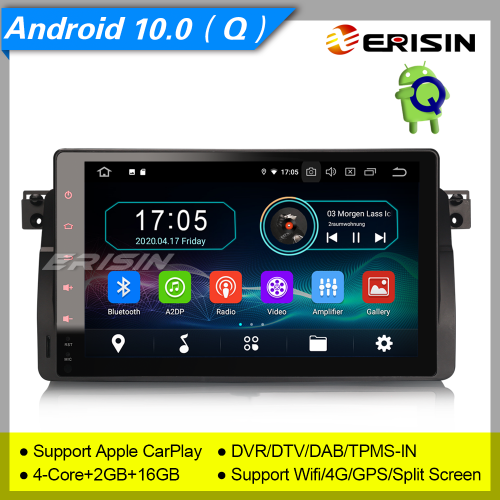 2+16GB PX30 Android 10.0 BMW E46 Autoradio 318 320 325 3er Rover 75 MG ZT GPS TPMS TNT DAB+ Bluetooth DVR 9" Erisin ES5996B