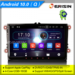 2+16G PX30 Android 10.0 Autoradio For VW Superb Seat Golf Polo Yeti Skoda Passat Touran Tiguan DAB+ TNT GPS DVR TPMS BT 4G 9