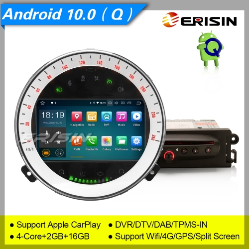 2+16GB PX30 Android 10.0 Car Stereo Car DVD Player CarPlay BMW Mini Cooper BT5.0 DAB+DVR TPMS 4G OBD Wifi 4G BT 7" Erisin ES5108M