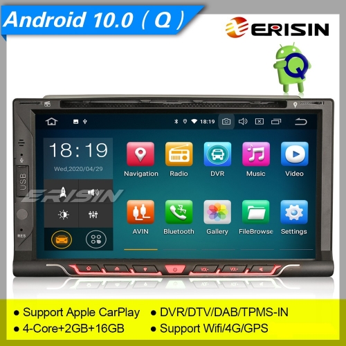 2+16GB PX30 Android 10.0 For Nissan Autoradio 2 Din Car DVD DAB+ GPS Bluetooth OBD CarPlay DVR Navi TPMS OBD TNT 7" Erisin ES5137U