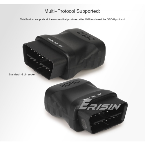 erisin OBD2 Lecteur de Code Adaptateur Bluetooth Voiture Diagnostic Scanner  Outil de Vérification de défaut de Voiture Outil de Diagnostic Système