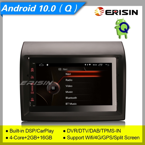 2+16GB 4 Core DSP Android 10.0 Autoradio Fiat Ducato Citroen Jumper Peugeot Boxer DAB+ DTV SWC GPS TPMS DVR BT 7" Erisin ES4274F