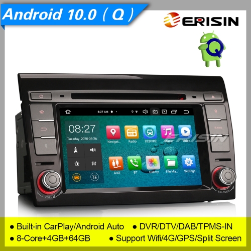 4+64G 8 Core PX5 Android 10.0 Fiat Bravo Car DVD Player Car Stereo DAB+ Radio DSP CarPlay DVR TPMS Sat Navi 7" Erisin ES8171F