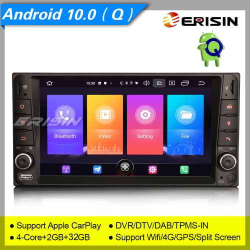 2+32GB 4 Core Android 10.0 Toyota DAB+ SWC TNT OBD GPS CarPlay DVR 4G BT SWC TPMS 7" Erisin ES2712C