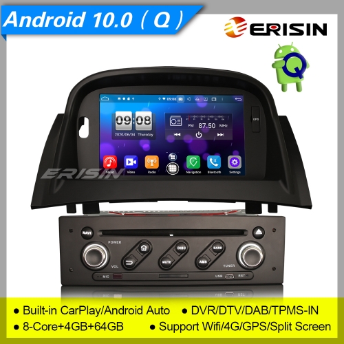 4+64G 8 Core DSP CarPlay Autoradio Renault Megane II Android 10.0 DAB GPS TNT TPMS DVD DVR 7" Erisin ES8772M