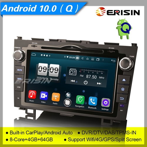 4+64G 8 Core CarPlay DSP Android 10.0 HONDA CR-V Car DVD Player Stereo DAB+ Radio Sat Navi DVR OBD DTV 8" Erisin ES8759C