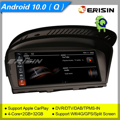 2+32GB MTK6737 CarPlay Android 10.0 Autoradio BMW 3er E90 5er E60 2005-2012 SWC GPS DAB+ DVR TPMS 4G IPS 8.8" Erisin ES2660B