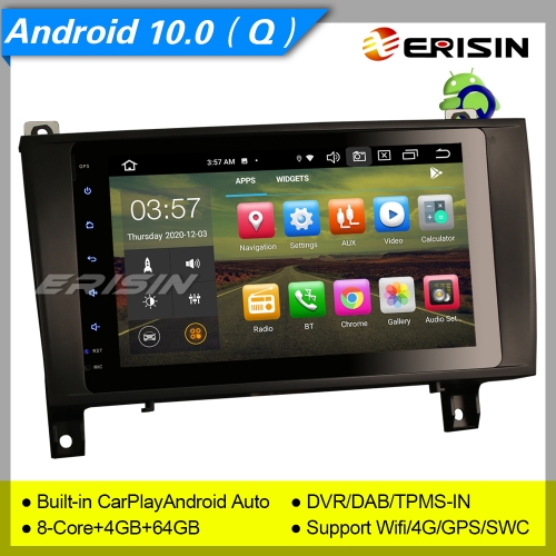 CarPlay DSP 4+64GB 8 Core Android 10.0 Autoradio Mercedes-Benz SLK Class R171 W171 DAB+ DTV DVR GPS 8" Erisin ES8184S