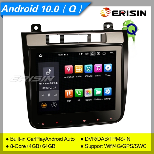 CarPlay DSP 4+64GB 8 Core IPS Android 10.0 Autoradio VW TOUAREG 2010-2018 DAB+ TNT DVR TPMS GPS TPMS 8.4" Erisin ES8141T