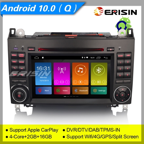 Erisin ES3072B DSP CarPlay DAB+Android 10.0 Car Stereo Mercedes Benz A B Class W169 W245 W639 GPS SWC TPMS DVR OBDII Mirror Link Bluetooth Split 4G CA
