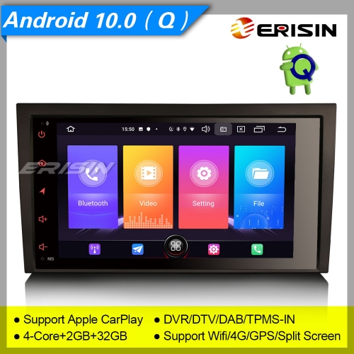 2+32GB 4 Core Android 10 Car DVD Player Audi A4 S4 RS4 8E 8F B9 B7 SEAT EXEO DAB+ Radio Car Stereo Sat Navi TPMS SWC DVR BT 8” Erisin ES2778A