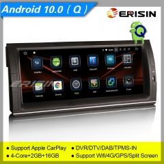 2+16GB PX30 Android 10.0 CarPlay Autoradio BMW E39 E53 BT5.0 5er X5 DAB+ OBD CAM DVR TPMS TNT SWC BT5.0 10.25" Erisin ES5153BN