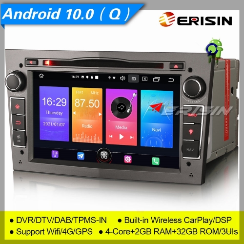 2+32GB 4 Core Android 10.0 Autoradio VAUXHALL OPEL Corsa C D Signum Vivaro Zafira Astra Vectra Combo DAB+ DVD DTV SWC DVR TPMS GPS 4G BT OBD 7" Erisin