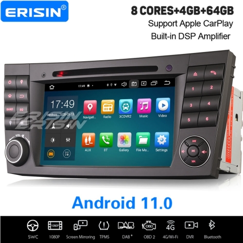 PX5 8 Core 4+64G Android 11.0 Car DVD Player Mercedes Benz W219 W463 W211 CLS G E Class DAB+ Radio CarPlay Car Stereo Sat Navi DVR TPMS BT 7" Erisin E