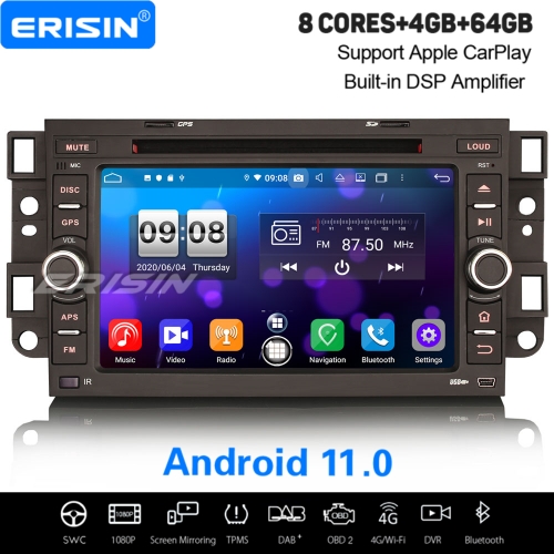 4+64G CarPlay Chevrolet Aveo Epica Captiva Car DVD Player Android 11.0 DSP DAB  Radio Sat Navi DSP TPMS PX5 DVR Erisin ES8776C