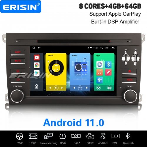 Android 11.0 IPS 64GB Car Stereo 8-UI [CarPlay&Android Auto] WiFi 4G OBD2 Canbus DAB+ Satnav For Porsche Cayenne ES8914C