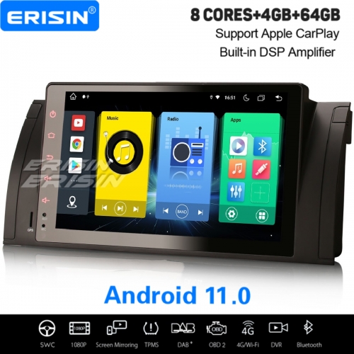 9" IPS Android 11.0 64GB Car Stereo 8-UI CarPlay WiFi OBD2 Bluetooth 4G DAB+ Satnav For BMW 5er E39 X5 E53 M5 ES8995B