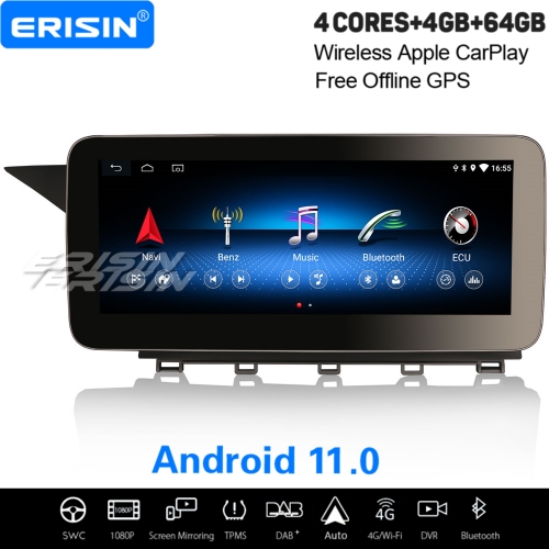 10.25" IPS 64GB Android 11.0 Car Stereo For Mercedes-BENZ GLK-Class X204 CarPlay DAB+ Satnav TPMS DVR Bluetooth WiFi 4G ES3654G