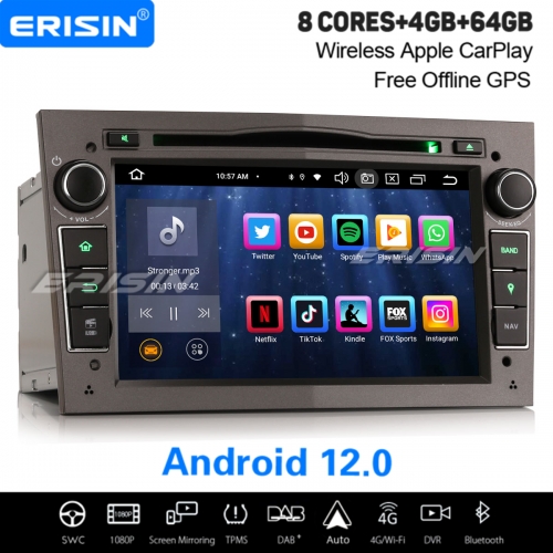 8-Core Android 12 64GB Car Stereo DAB+Satnav For OPEL VAUXHALL Astra H Corsa D Vivaro Combo Vectra Zafira CarPlay WiFi OBD TPMS Bluetooth 5.0 ES8560PG