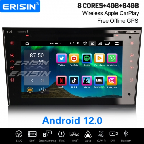 8-Core Android 12 64GB Car Stereo DAB+Satnav For OPEL VAUXHALL Astra H Corsa D Vivaro Antara Meriva Zafira CarPlay WiFi OBD TPMS Bluetooth 5.0 ES8573P