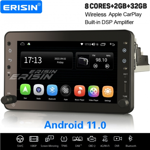 8-Core 2GB+32GB Android 11 Car Stereo DAB+ Satnav For Alfa Romeo Spider Brera 159 Sportwagon CarPlay&Android Auto WiFi DSP OBD2 TPMS Bluetooth ES4120R