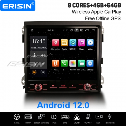 8,4" 8-Cœur 64Go Android 12.0 Autoradio DAB+ GPS Navi pour PORSCHE CAYENNE CarPlay&Android Auto WiFi 4G IPS DSP TNT DVR OBD2 TPMS Bluetooth 5.0 ES8542