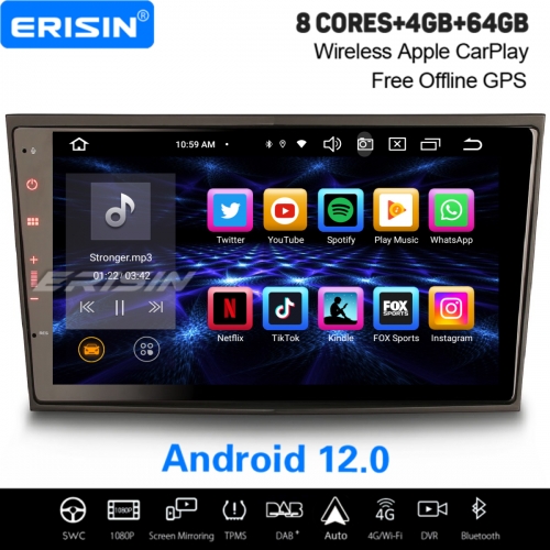 8" 8-Core 64GB Android 12 Car Stereo DAB+ Satnav For Opel Corsa Astra H Combo Antara Zafira CarPlay&Android Auto WiFi IPS OBD TPMS Bluetooth 5 ES8508P
