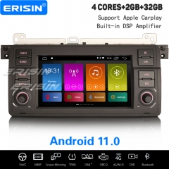2GB+32GB Android 11 Car Stereo DAB+ Satnav For BMW 3er E46 M3 320 325 Rover 75 MG-ZT Apple CarPlay WiFi 4G DSP OBD2 TPMS DVR A2DP Bluetooth ES3146B