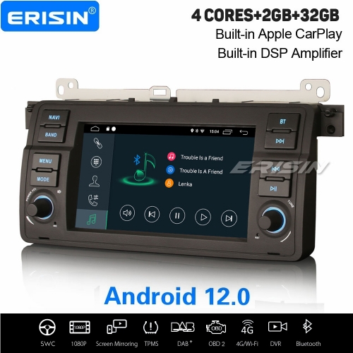 2GB+32GB Android 12 Car Stereo DAB+ Satnav For BMW 3er E46 M3 320 325 Rover 75 MG-ZT Apple CarPlay WiFi 4G DSP OBD2 TPMS DVR A2DP Bluetooth ES3146B