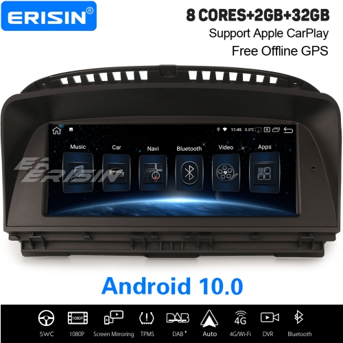 2Go+32Go 8-Cœurs CarPlay Android 10.0 DAB+ Autoradio pour BMW Série 7 E65/E66 (2001-2008) CCC Canbus iDrive WiFi TPMS DVR GPS Navi IPS 8,8" ES2865B