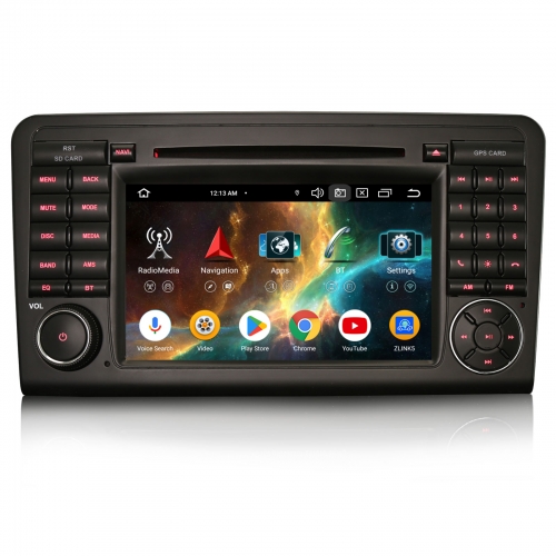 Erisin 8 Cœurs 64Go Android 14 Autoradio Navi pour Mercedes-Benz Classe ML/GL W/X164 CarPlay Android Auto WiFi 4G USB DVD DAB+ Bluetooth 5.0 ES6783LN