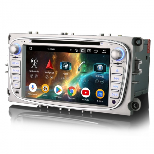 Erisin 8 Core 4GB+64GB Android 14.0 Car Stereo Navi for Ford Mondeo Focus C/S-Max Galaxy CarPlay Android Auto DVD WiFi USB Bluetooth 5.0 DAB+ ES6768FN