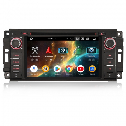 Erisin 8 Core 4GB+64GB Android 13 Car Stereo Navi for Jeep Compass Wrangler Dodge Challenger Chrysler CarPlay Android Auto WiFi USB Bluetooth ES6762J