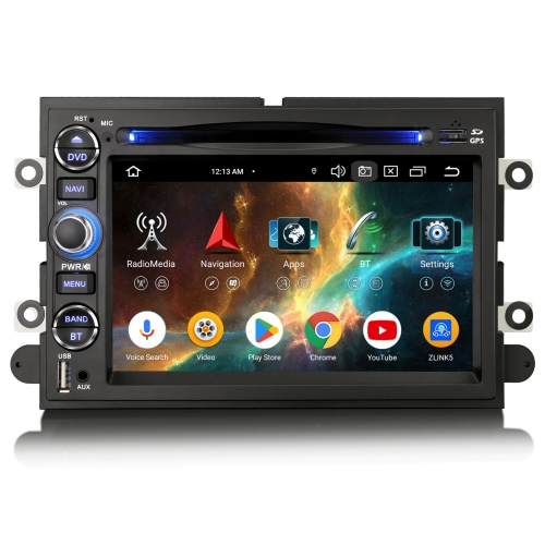 Erisin 8 Core 4GB+64GB Android 14 Car Stereo Navi for Ford F150-F350 Explorer Edge Escape Mustang CarPlay Android Auto DVD WiFi USB Bluetooth ES6752FN