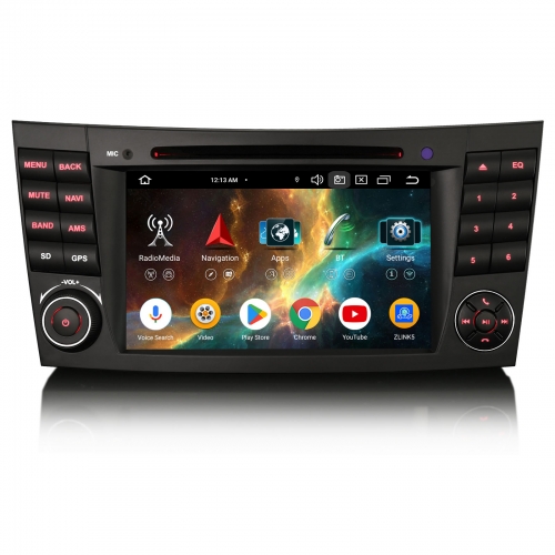 Erisin 8 Cœurs 4+64Go Android 13 Autoradio Navi pour Mercedes Classe E/CLS W211 W219 Wireless CarPlay Android Auto WiFi USB CD Bluetooth DAB+ ES6781E