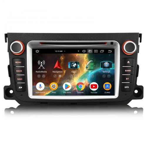 Erisin 8 Cœurs 4Go+64Go Android 13 Autoradio Navi pour Mercedes Smart Fortwo Wireless CarPlay Android Auto WiFi 4G USB DVD Bluetooth 5.0 DAB+ ES6733S